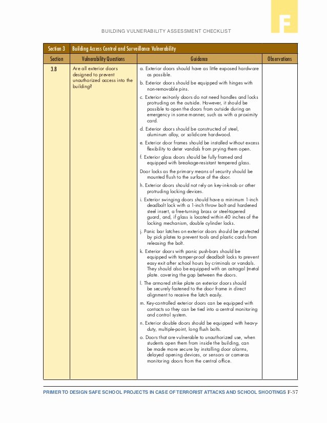 Building Security Checklist Unique Homeland Security Building Design Re Mendations Checklist