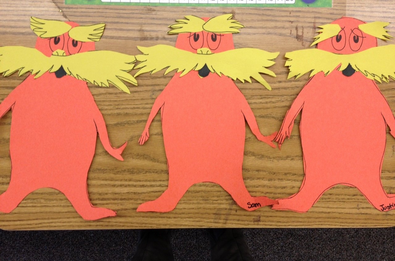 Bulletin Board Tree Template Beautiful Lorax Mustache Craft Apples and Abc S