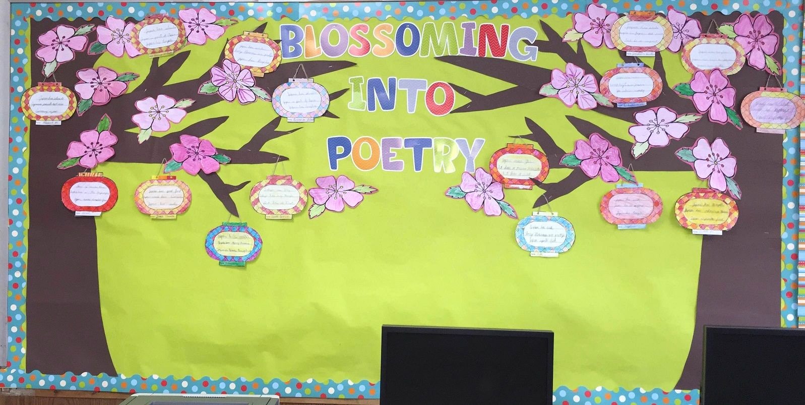 Bulletin Board Tree Template Inspirational 2015 Spring Bulletin Board for Japanese Haiku Poems the