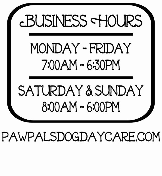 Business Hours Sign Template Awesome Business Hours Vinyl Decal Store Hours Open Hours