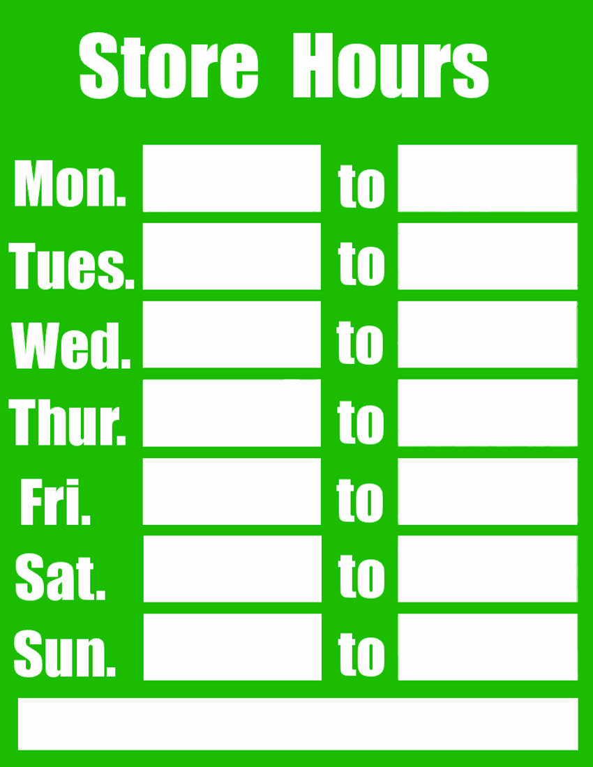 Business Hours Sign Template Elegant New Hours In June Sea Change Cannabis