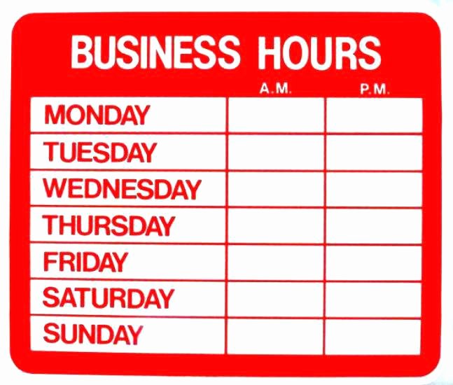 Business Hours Sign Template New Printable Fice Hours Sign