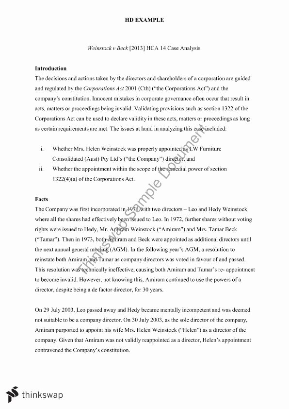 business law case study format