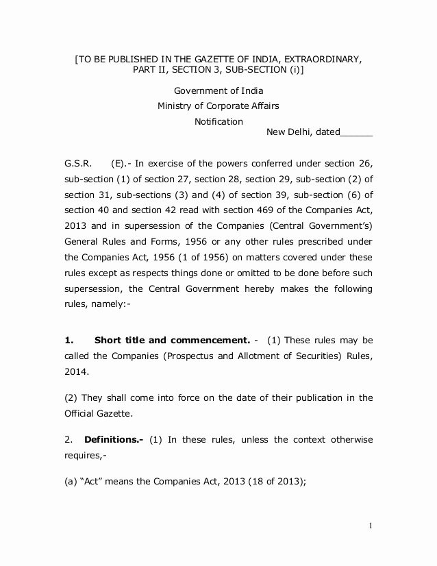 Business Prospectus Example Beautiful the New Panies Law 2013 India Chapter 3 Prospectus