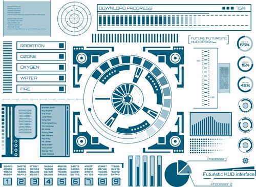 Business source Label Templates Beautiful Futuristic Hud Interface Template Vector 02 Vector