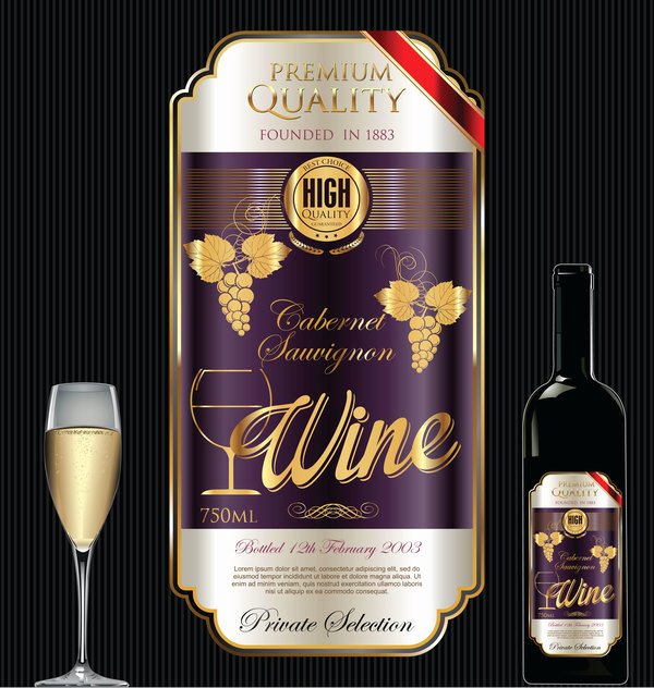 Business source Label Templates Beautiful Luxury Golden Wine Label Design Vector 02 Free