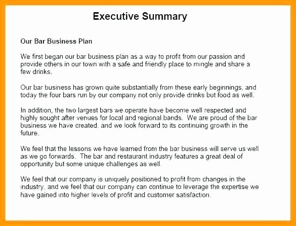 Business Summary Example Inspirational Executive Summary Of Business Plan Sample Sample Of