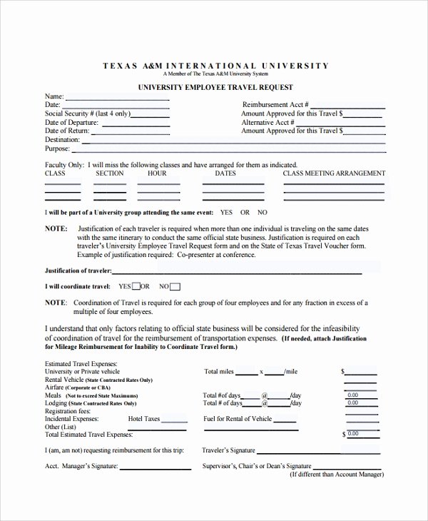 Business Travel Request form Awesome Sample Travel Request form 9 Free Documents Download In