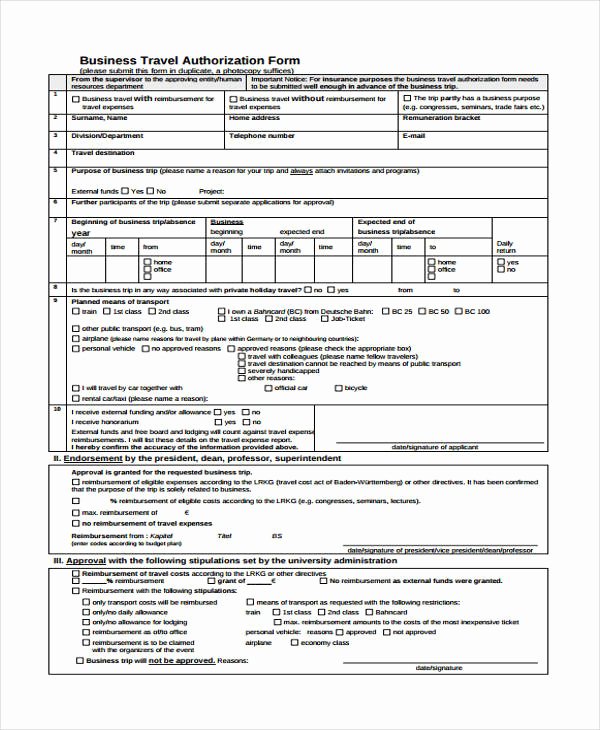 Business Travel Request form Fresh Free Travel form