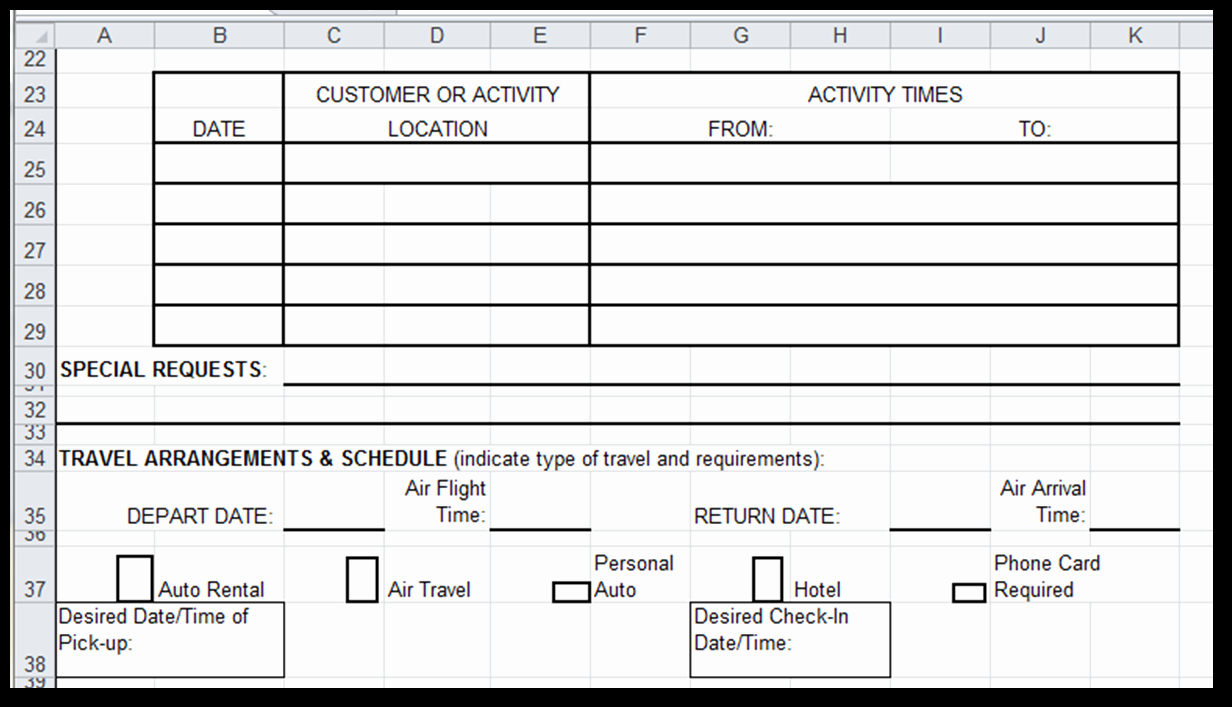 Business Travel Request form Inspirational Excel Spreadsheets Help October 2012