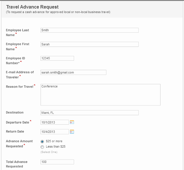 Business Travel Request form Inspirational Travel Request Automation Sanitation District 1