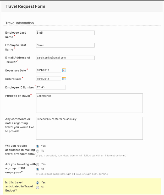 Business Travel Request form Template Beautiful Travel Request Automation Sanitation District 1