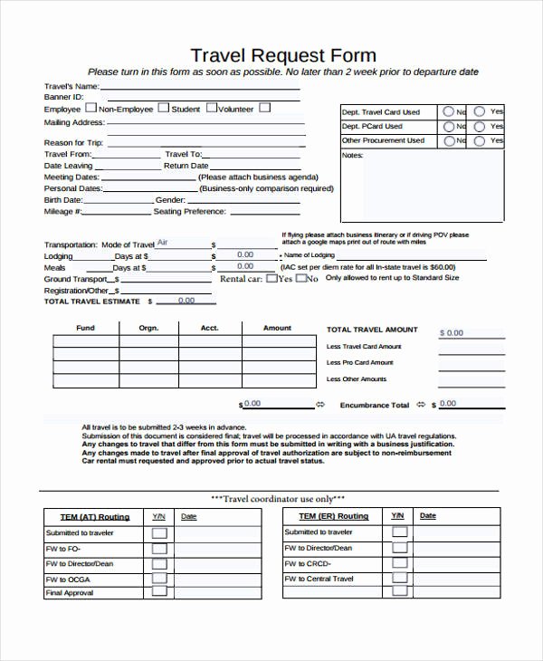 Business Travel Request form Template Elegant Travel Request form Template