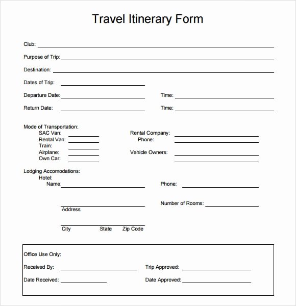 Business Trip Itinerary Template Luxury Travel Itinerary Templates