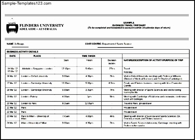 Business Trip Itinerary Template Unique Brilliant Ideas for Business Travel Itinerary Template