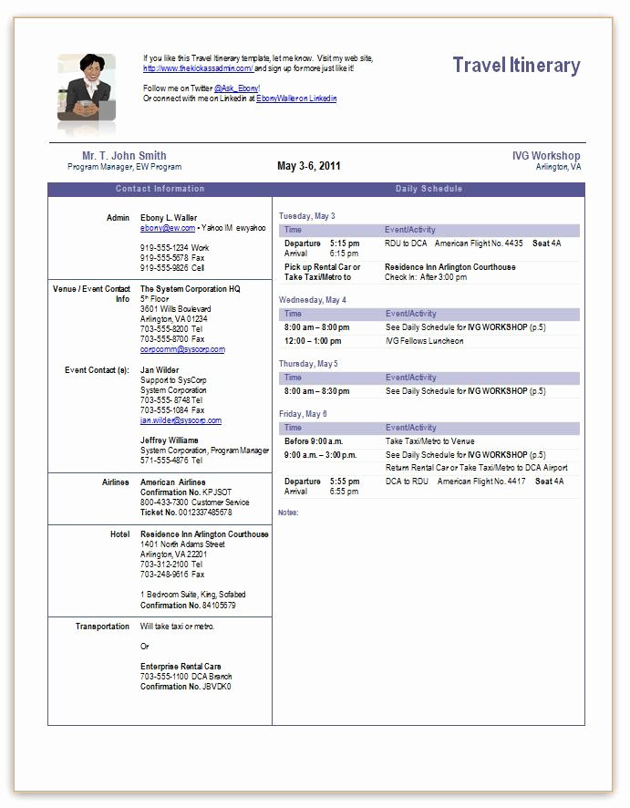 Business Trip Itinerary Template Unique Travel Itinerary Fice Templates