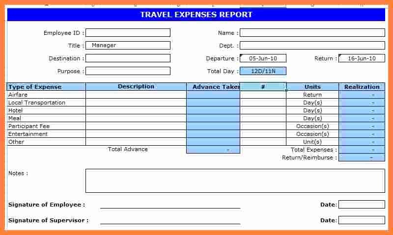 Business Trip Report Template Inspirational 8 Business Travel Expense Report Template