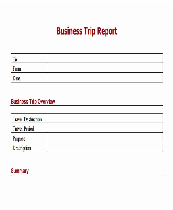 Business Trip Report Template New 40 Sample Reports In Doc