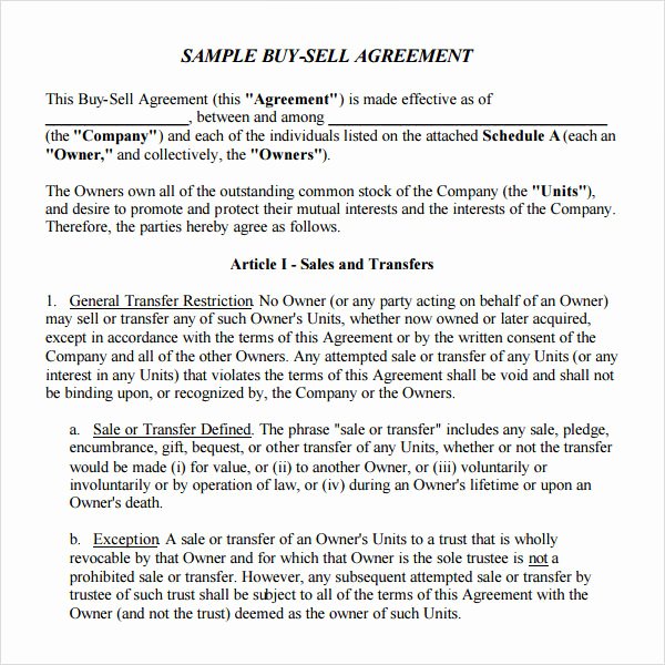 Buyout Agreement Template Awesome 18 Sample Buy Sell Agreement Templates Word Pdf Pages