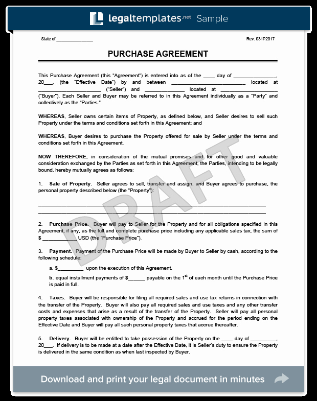 Buyout Agreement Template Fresh Purchase Agreement Template