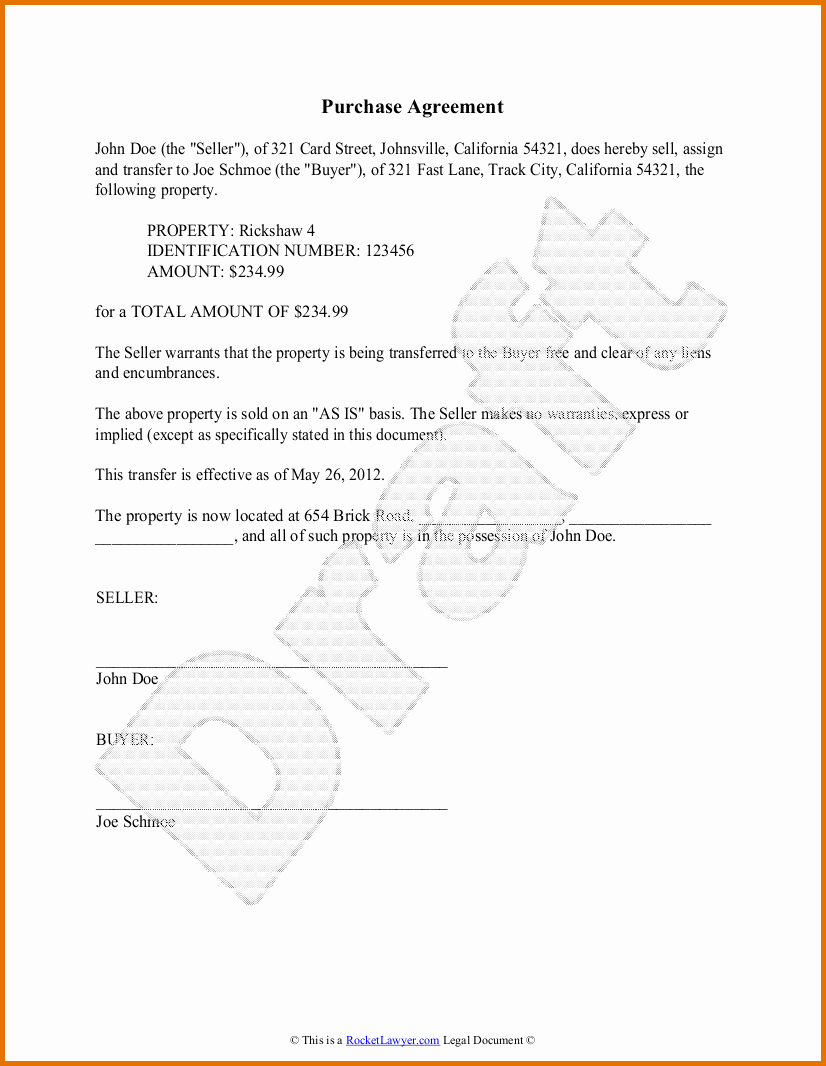 Buyout Agreement Template Luxury Simple Purchase Agreement Templatereference Letters Words