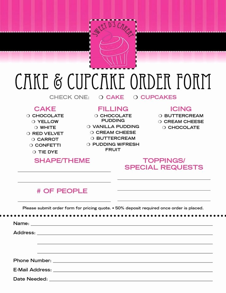 Cake Contract Template Beautiful 78 Images About Cake order forms On Pinterest