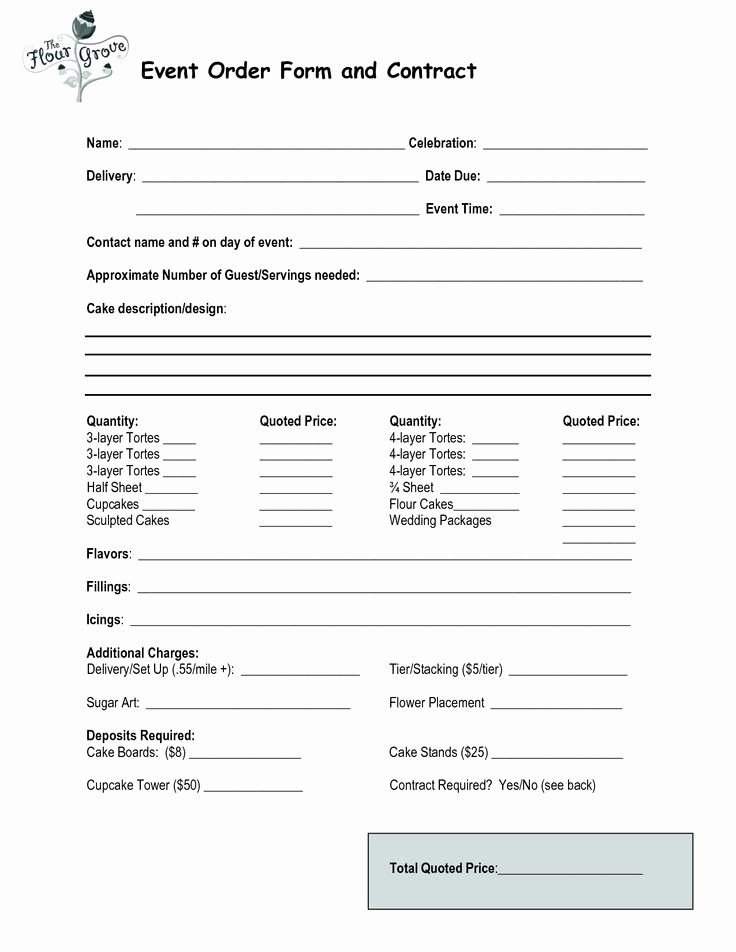 Cake Contract Template Elegant 15 Best Images About Cake order forms On Pinterest