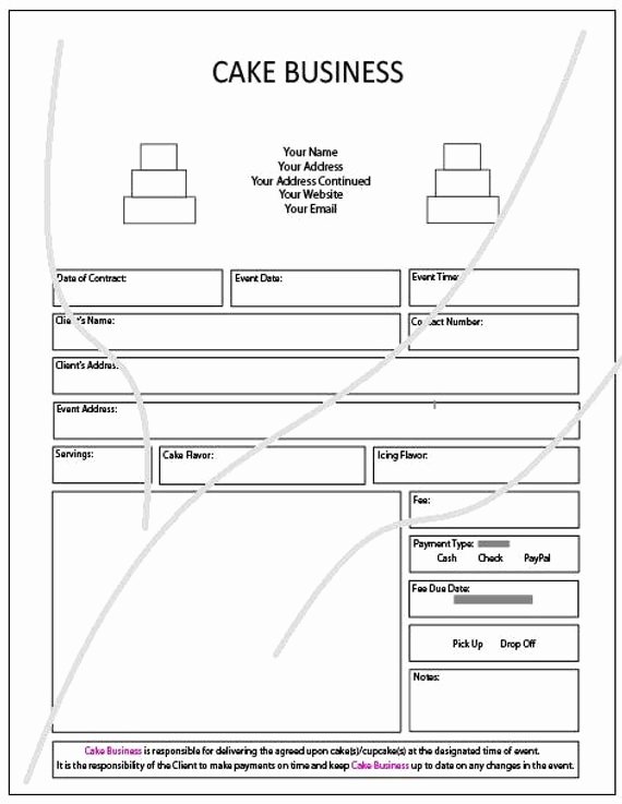 Cake order form Template New Items Similar to Cake Business order form On Etsy