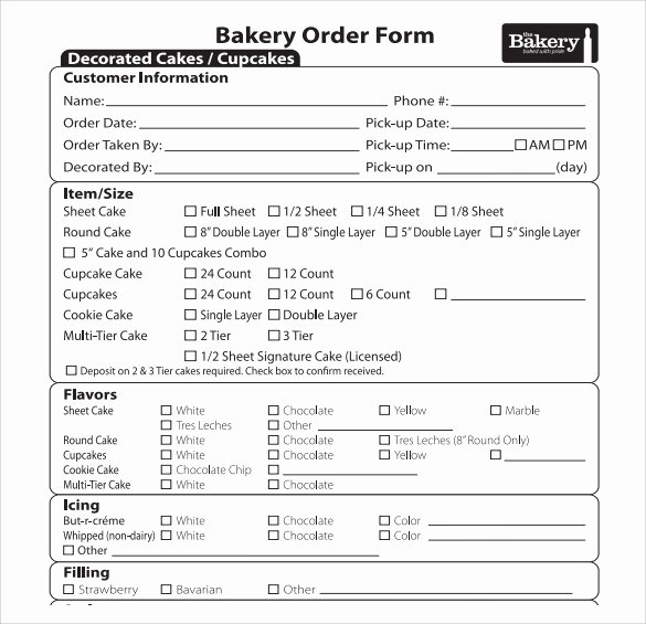 Cake order form Template New Sample Cake order form Template 16 Free Documents