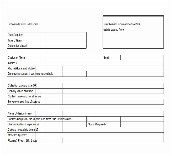 Cake order form Template Word Best Of 21 order form Templates – Free Sample Example format