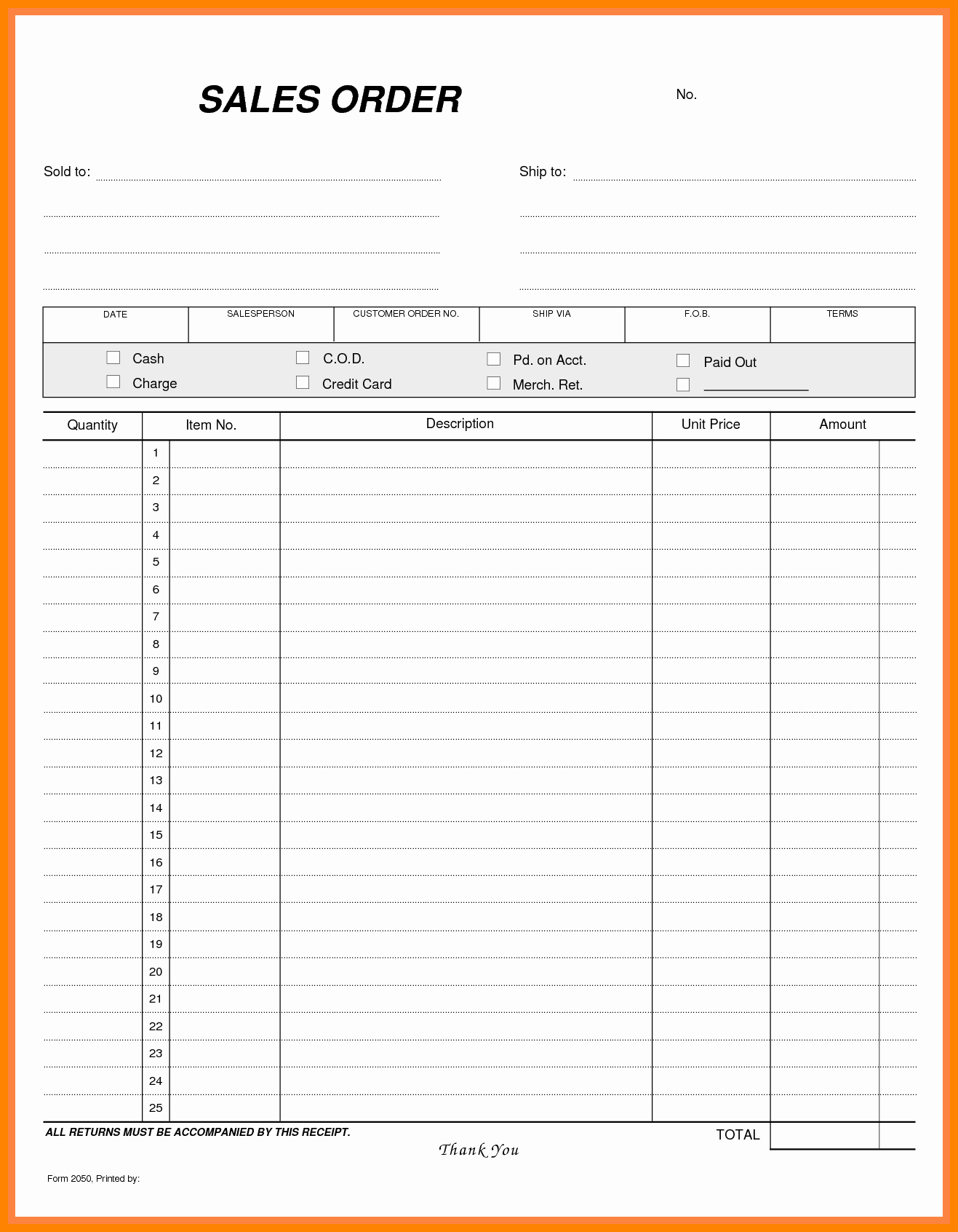 Cake order form Template Word Lovely 9 Blank order Slip