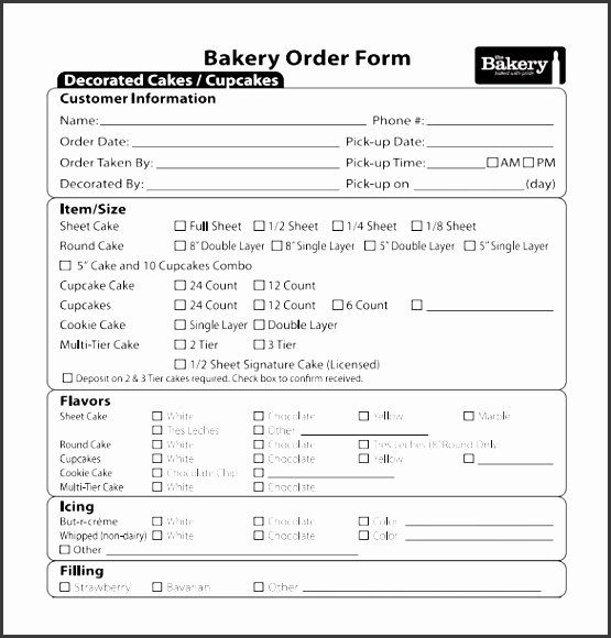 Cake order form Template Word Unique 8 Easy to Use Sample order form Template