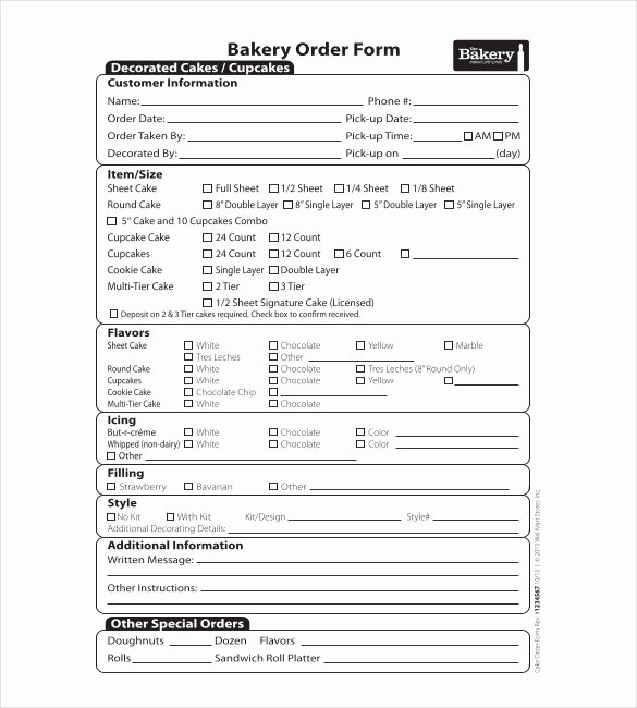 Cake order form Templates Best Of 20 order Template Word Excel Pdf
