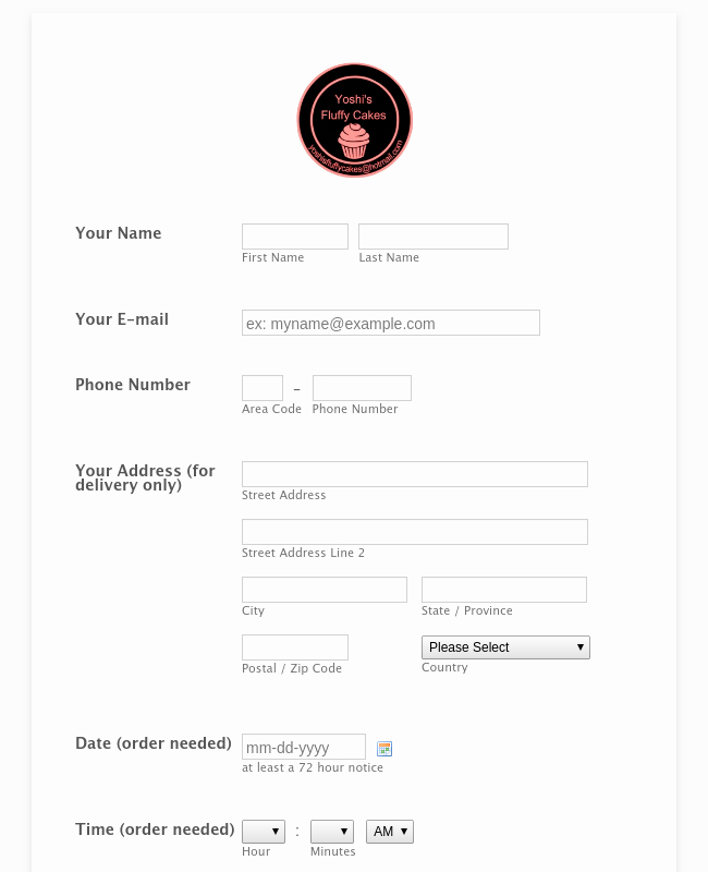 Cake order form Templates Microsoft Elegant Bakery order form Templates