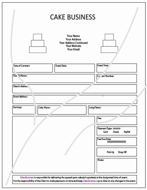Cake order form Templates Microsoft Fresh Items Similar to Cake Business order form On Etsy