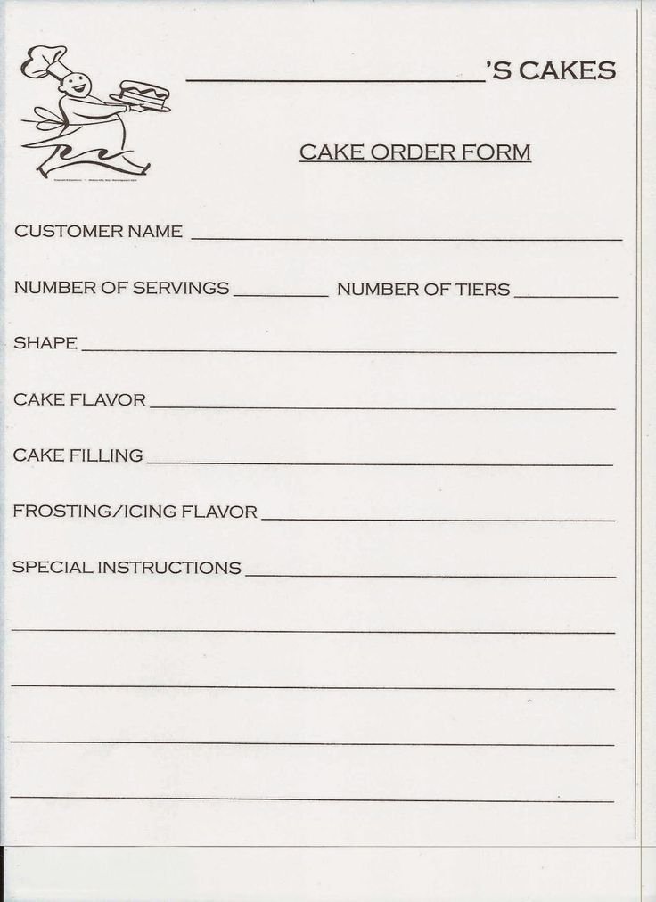 Cake order form Templates Microsoft Inspirational 23 Best Cake order forms Images On Pinterest