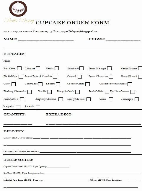 Cake order form Templates Microsoft Lovely Cake Consultation form Menus and order forms