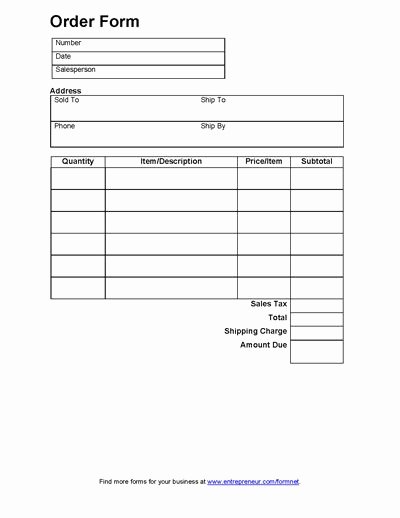 Cake order forms Printable Awesome Sales order form order form