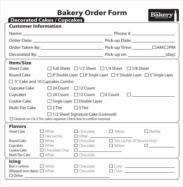 Cake order forms Printable Beautiful 21 Bakery order Templates Ai Ms Excel Ms Word