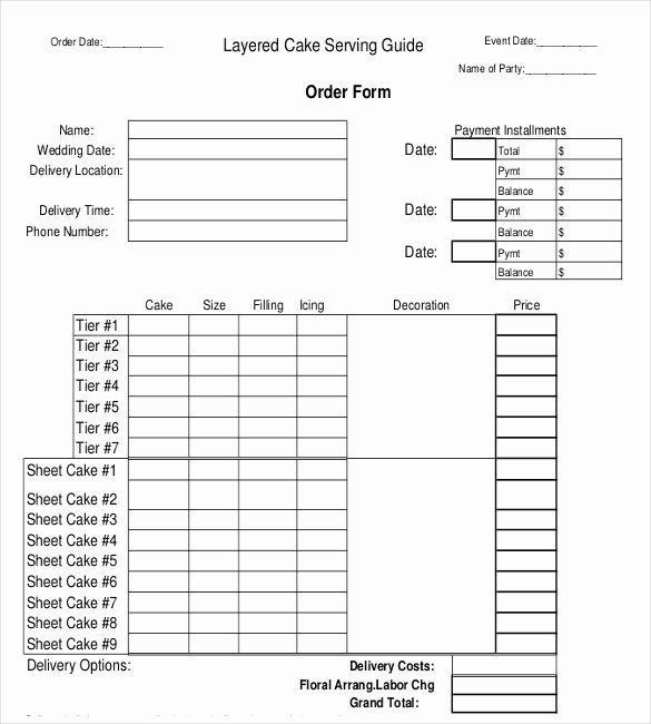 Cake order forms Templates Elegant 16 Bakery order Templates Google Docs Pages