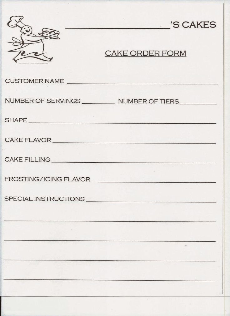 Cake order forms Templates Elegant Best 20 order Cake Ideas On Pinterest