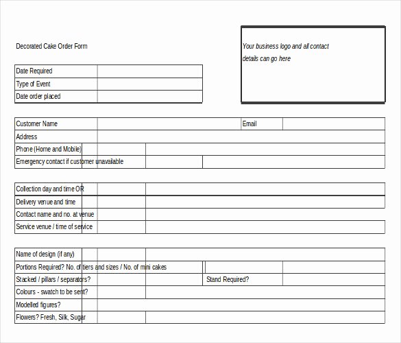 Cake order forms Templates Fresh 16 Bakery order Templates Google Docs Pages