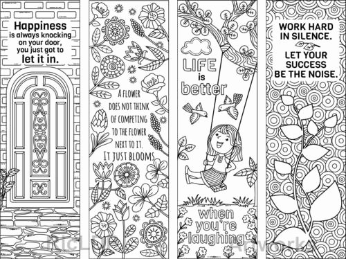 Calendar Bookmark Template Beautiful 8 Coloring Bookmarks with Feel Good Quotes Printable