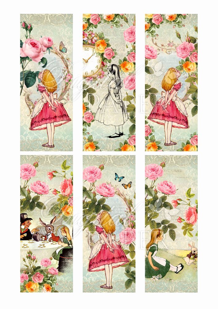 Calendar Bookmark Template Beautiful Alice In Wonderland Bookmarks Set Of 6 Bookmarks Digital