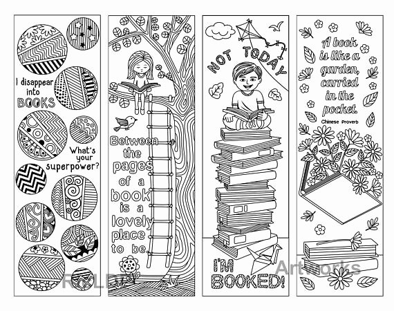 Calendar Bookmark Template Inspirational A Set Of 8 Coloring Bookmarks with Quotes On Books and