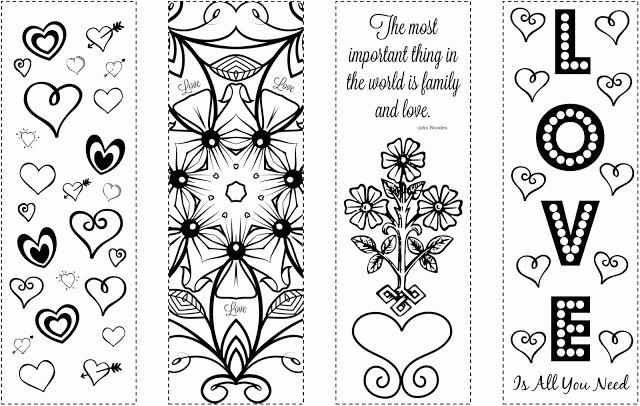 Calendar Bookmark Template New Printable Bookmarks Valentine S Day Coloring Bookmarks