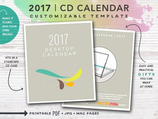 Calendar Template for Pages Mac Elegant 2017 Printable Cd Case Calendar Templates