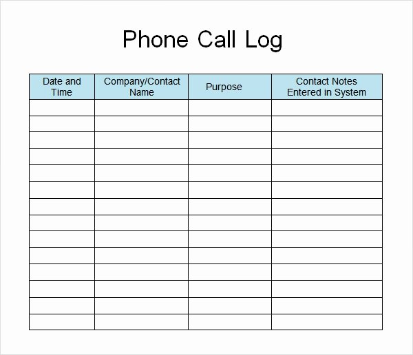 Call Back List Template Beautiful 13 Sample Call Log Templates Pdf Word Excel Pages