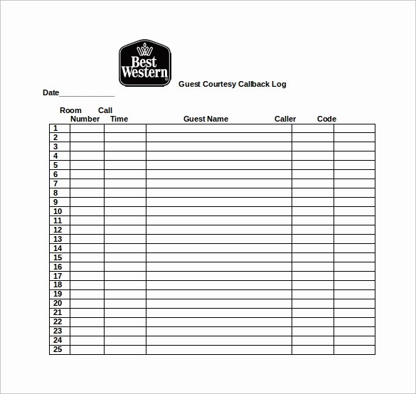 Call Back List Template Lovely Sample Call Log Template 11 Free Documents In Pdf Word