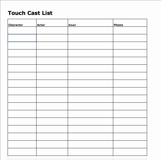 Call Back List Template Luxury Episode Eighteen Pre Production Prep Method